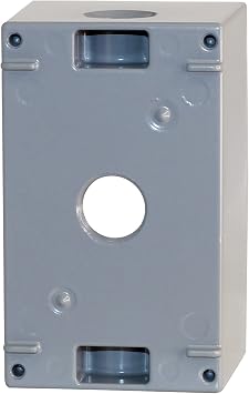 Sigma 14255 Weatherproof 1/2 5 Hole 1-Gang Deep Box, Gray