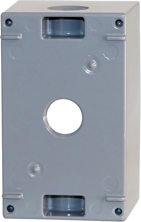 Sigma 14255 Weatherproof 1/2 5 Hole 1-Gang Deep Box, Gray