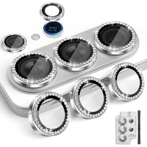 Zevytop Camera Lens Protector for Samsung Galaxy S26 Ultra, Individual Tempered Glass Aluminum Alloy Ring Lens Cover with Installation Tray Fit for Samsung Galaxy S26 Ultra Diamond Silver
