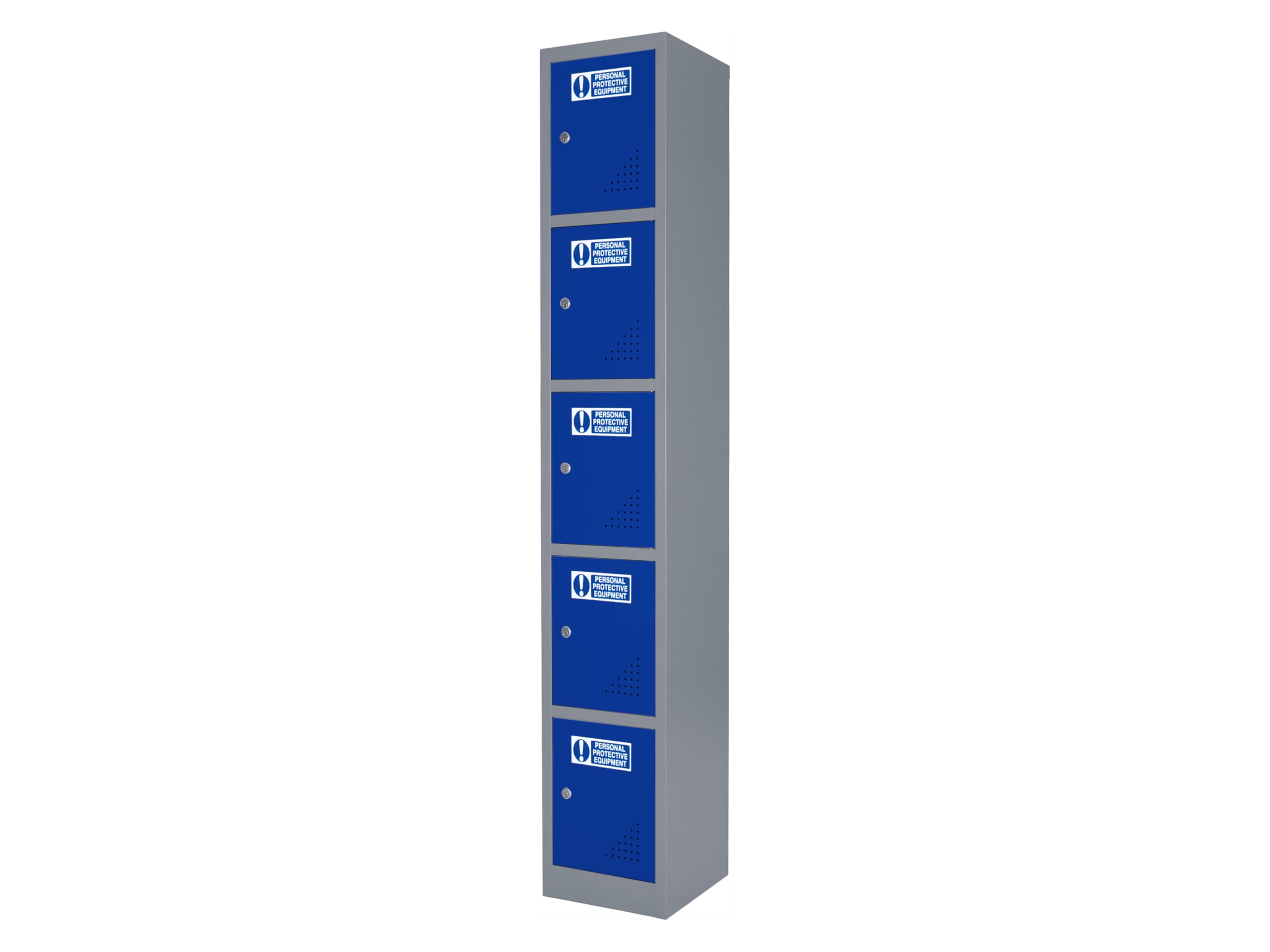 The Workplace Depot Metal PPE Storage Lockers, 1-6 Door Heavy Duty Clothes Locker for Gym, Office, School & Staff Changing Rooms (5 Door)