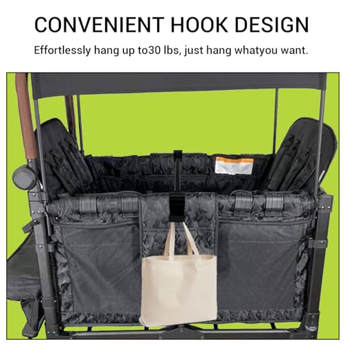 Image of Stroller Wagon Support Bar Compatible with WONDERFOLD W4 Elite Wagon, Wagon Support Bar for WONDERFOLD W4 Veer Wagon - Black