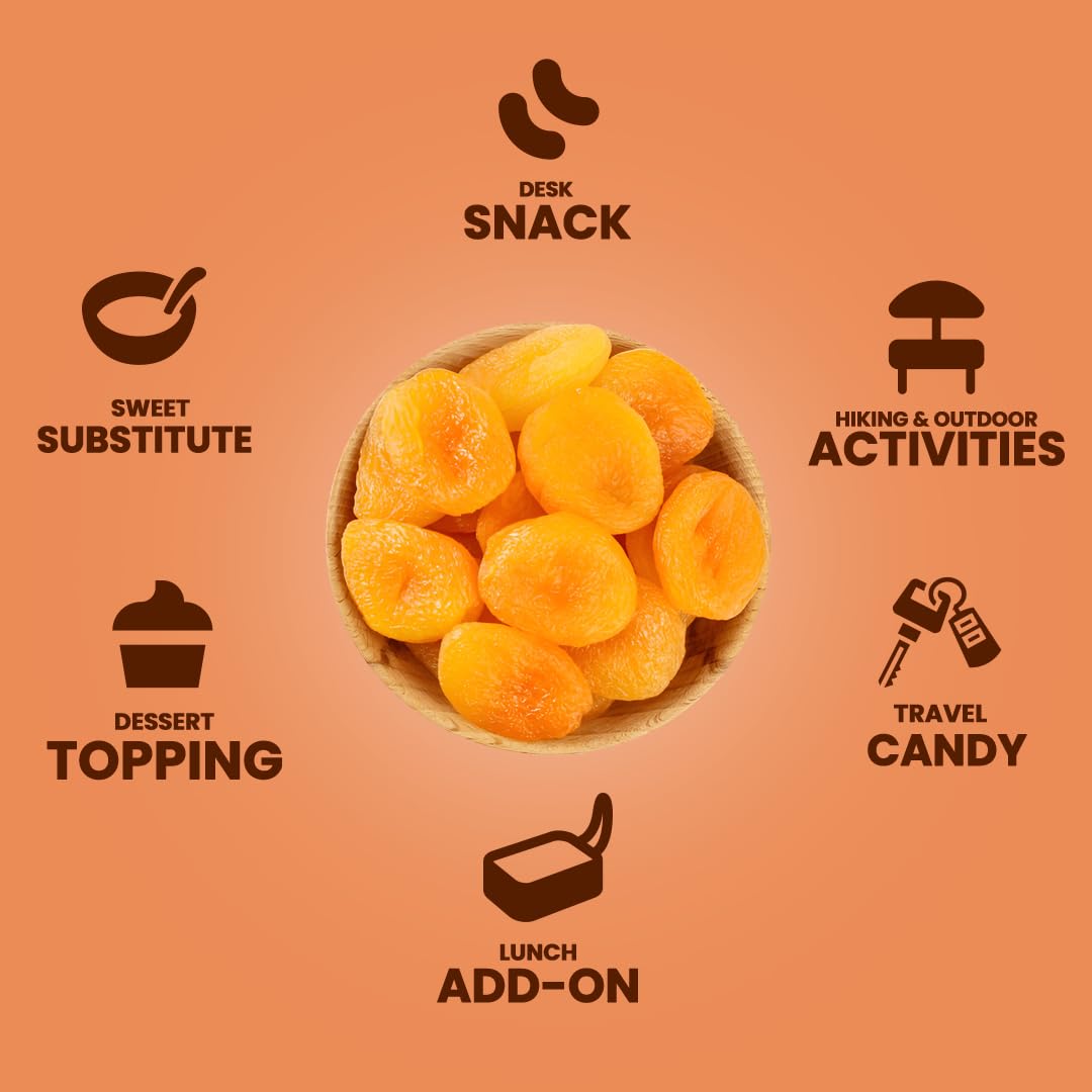 Livyor Turkish Apricots - 1kg | Dry Fruits | Dried Apricot | Khumani | Dried Apricots | Dry fruits Apricots | Rich in Fibre | Gluten Free | Pack of 1 - Image 5 thumbnail