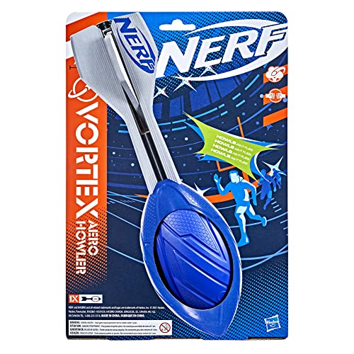 Nerf Vortex Aero Howler Foam Ball – Classic Long-Distance Football -- Flight-Optimizing Tail -- Hand Grip – Indoor And Outdoor Fun (Blue) #TOP3