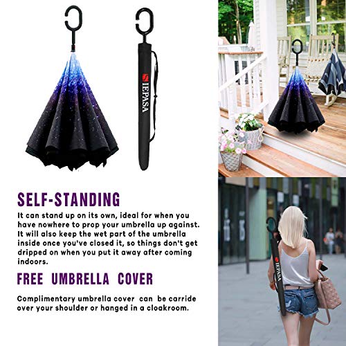 Image of SIEPASA Automatic Open Close Compact Travel Umbrella with Wind Vent Umbrella big size Lightweight Windproof Folding for men Women