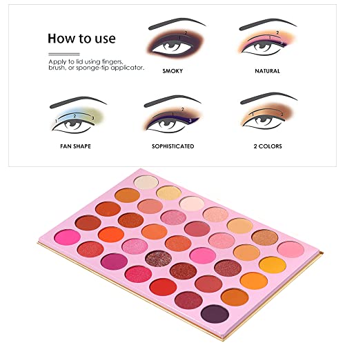 Ynzon Candies 35Colors Eyeshadow Palette Highly Pigment Matte Metallic Shimmer Glitter Eye Shadow Suite Bright Color Long Lasting Waterproof Easy Blending Make Up Pallet #TOP7
