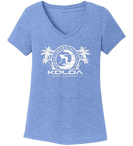 Koloa Surf Company - Womens Surfer Girl Logo Perfect Tri V-Neck Tee - Medium