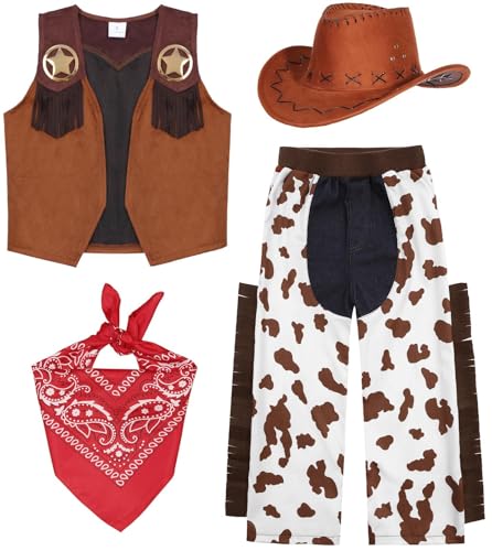 Disfraz de vaquero para niños pequeños con sombrero miniatura 2