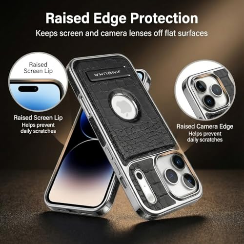 Coque iPhone 17 Air simili cuir crocodile avec support invisible MagSafe orange