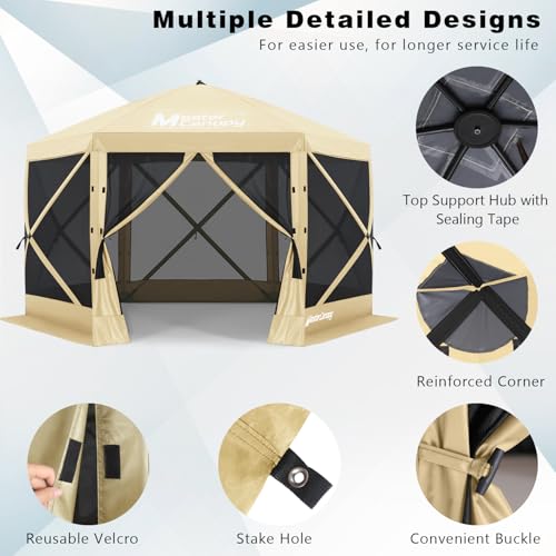 Image of MASTERCANOPY 10x10 Pop Up Gazebo Screen Room with Netting Beige