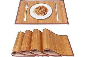 Durable and Heat-Resistant Bamboo Wood Placemats