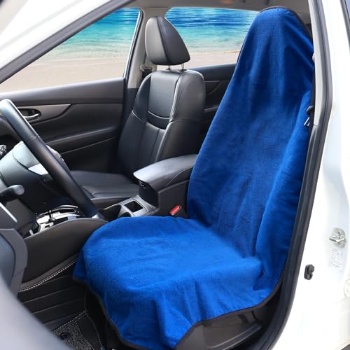 Image of Leader Accessories Towel Car Seat Cover Waterproof Blue for Truck SUV Front Seat Machine Washable - After The Gym, Runs, Swimming, Surfing
