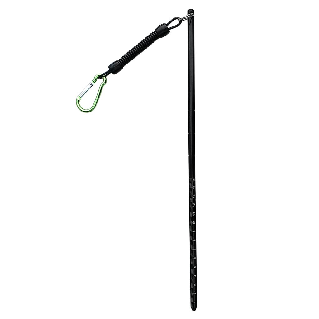D DOLITY Aluminium Riffstab Taucher Zeigestab mit 34 cm Spiralverlängerung bis 65cm Karabinerhaken für Tauchen Schnorcheln Unterwasser Sport - Schwarz