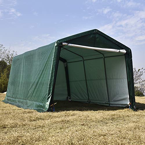 wonline Carport Auto Shelter 10x15x8ft Portable Outdoor Car Garage Storage Shed Canopy