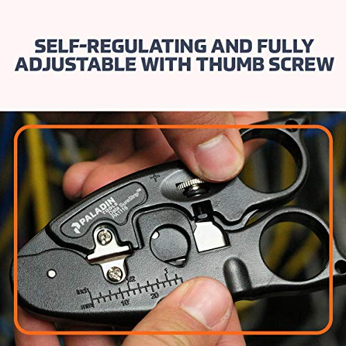 Image of Paladin Tools PA1116 Network Cable Cutter and Wire Stripper Tool | POE Ethernet CAT3 CAT5 CAT5E CAT6 (Professional Grade)