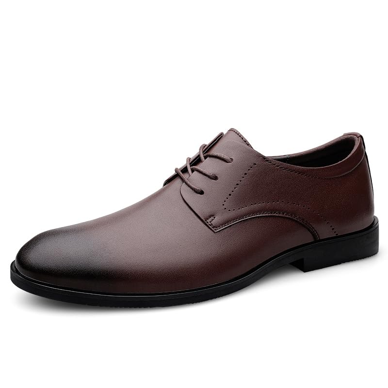 MWX Men's Dress Shoes Classic Leather Oxfords Lace Up Formal Round Toe Shoes2