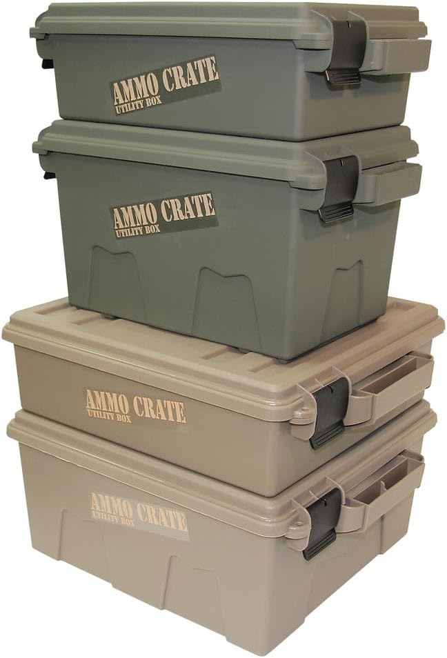 MTM ACR4-18 Ammo Crate Utility Box-Carry up to 65lbs of gear-Stackable design, double padlock for security - Water-resistant O-ring seal - Army Green