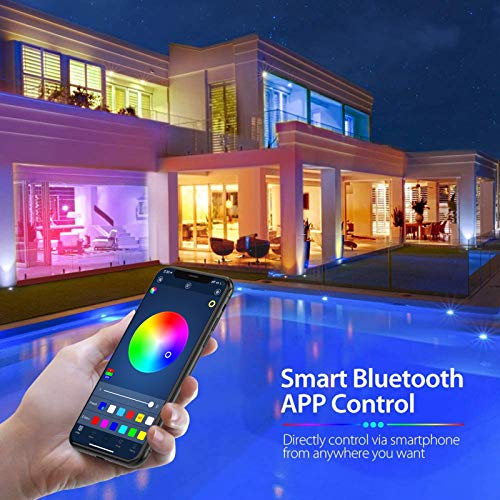 Bluetooth Wasserdichtes LED Streifen 10M (2x5M), 60 LED/M, 600 LEDs Superhell,5050 Outdoor RGB Seil-Licht mit App&44 Tasten Fernbedienung, Musik Sync Farbwechsel für Decken/Haus/Party/Außen Deko