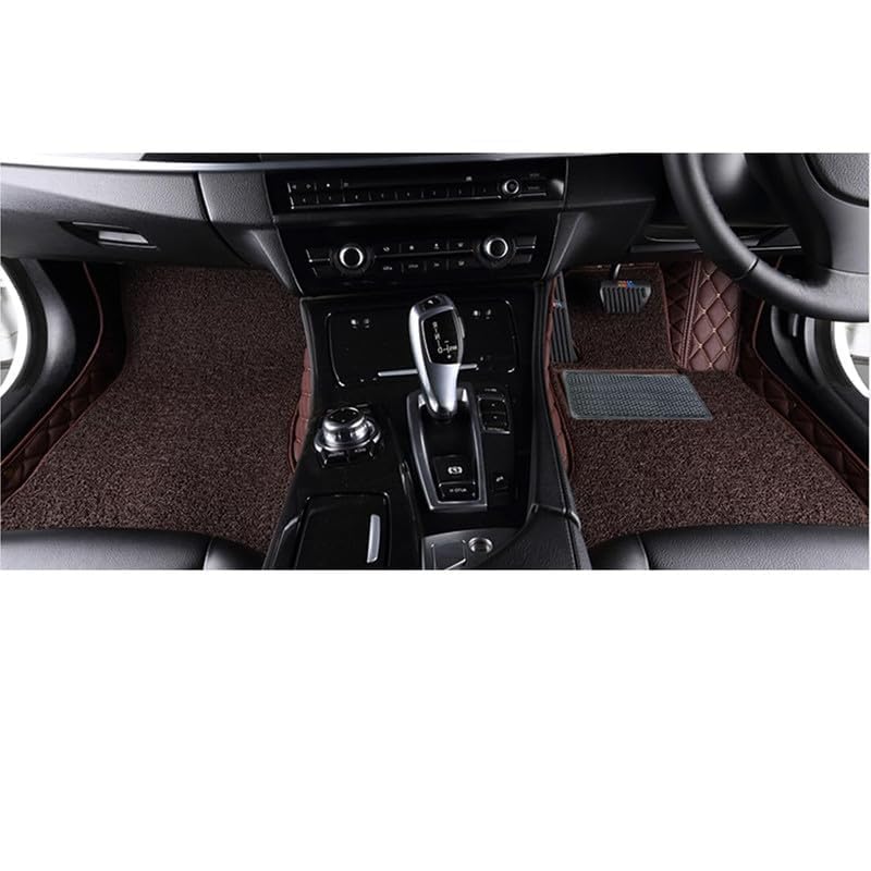 Image of Premium 7D car mat Full Set for Kia Seltos (Model : 2023-2025) || Luxury Leather Double Car Floor Mat Complete Set || 100% Waterproof and Washable Color : Coffee