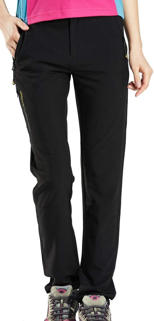 Women's Outdoor Windproof Breathable Quick Dry Hiking Pants Lightweight Cargo Sun Pants S Black