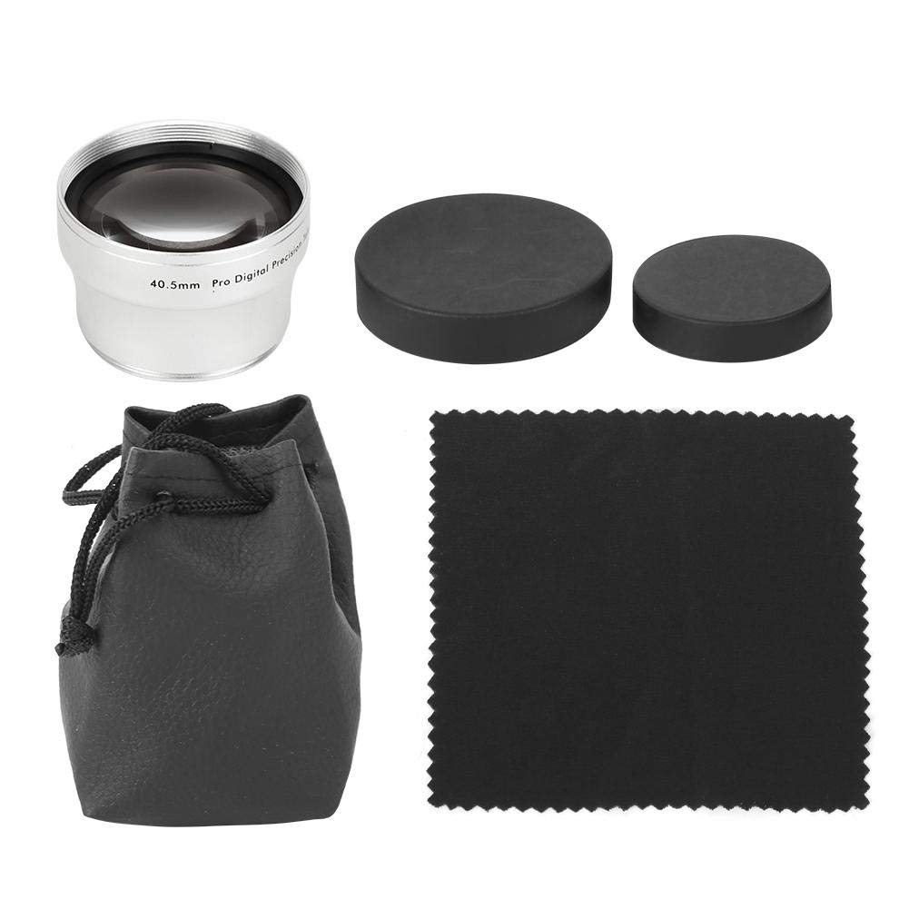 Alliage d'aluminium 40,5 mm Grossissement 2X Téléconvertisseur Universel Téléphoto avec Sacoche pour Tous Les objectifs de caméra à diamètre d'ouverture de 46 mm