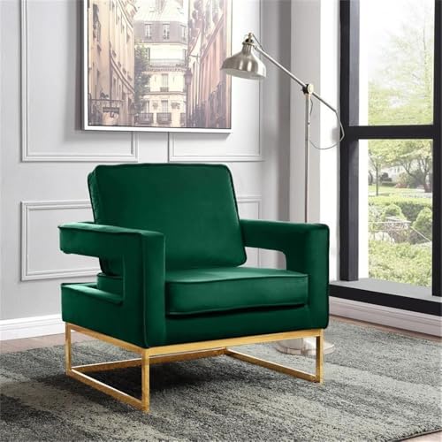 Sillón Terciopelo Verde Base Dorada miniatura 2