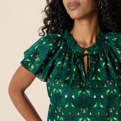 Amazon Essentials Women's Relaxed-Fit Cotton Sateen Flutter Sleeve Blouse3