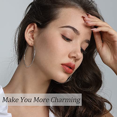 44 Pairs Silver Hoop Earrings Set For Women Girls, Fashion Dangle Heart Statement Pearl Earrings Pack, Hypoallergenic Chunky Hoops Jewelry For Birthday Gift #TOP3