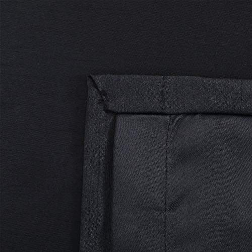 Image of GYROHOME Extra Long Curtains 120 Inch Long for Loft,Faux Silk Blackout Curtains Fully Lined Solid Window Treatment Drapes (2Panel,52x120inch,Black)