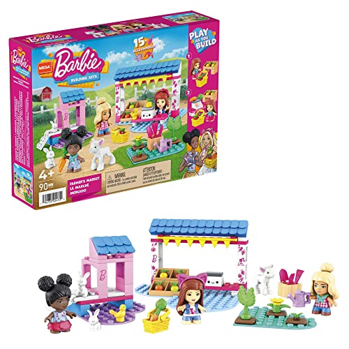 Mega Construx Barbie Mercado, Tiendas Con Muñecas, Bloques De Construcción Y Accesorios De Juguete (Mattel Hdj85)