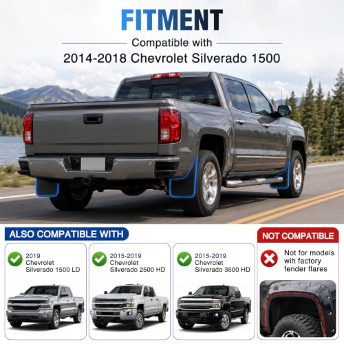 Image of Nilight Mud Flaps for Chevrolet Silverado 1500 2500HD 3500HD 2014-2018