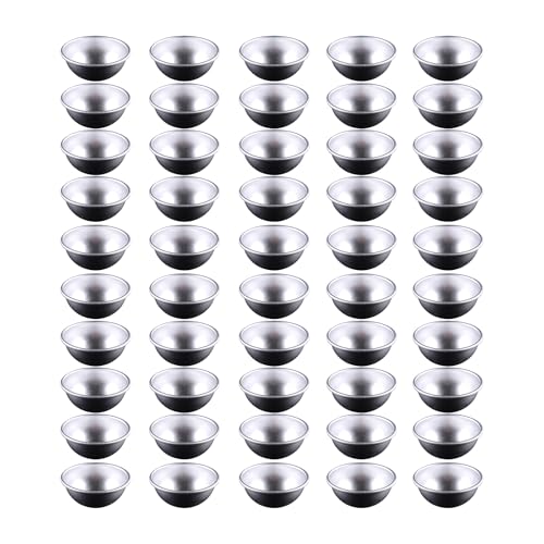 50 moldes semicirculares de aluminio para hornear y postres, prácticos pasteles de queso