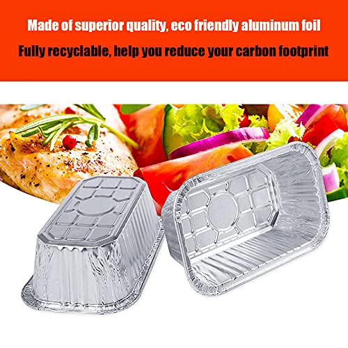 Donsiqizz Aluminum Pans (50 Pack) 1 Lb Mini Loaf Pan,Disposable Foil Bread Pan Mini Loaf Baking Pan Tins 6'' X 3.5'' X 2'' #TOP5