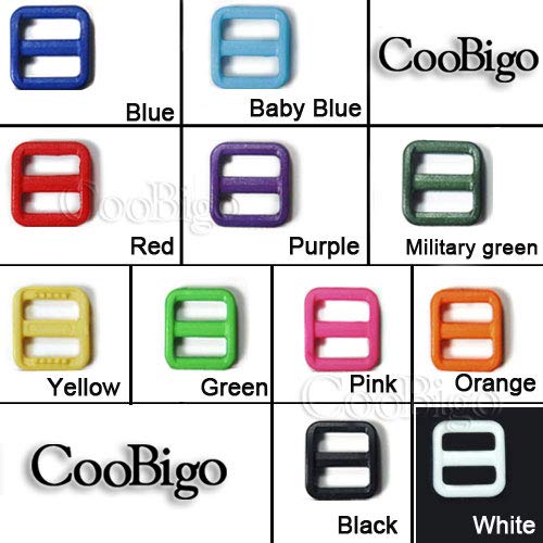 CooBigo Lot De 10 Boucles En Métal Pour Collier De Chien - 2,5 Cm - Boucle De Rechange Pour Sac à Dos - 4 Couleurs