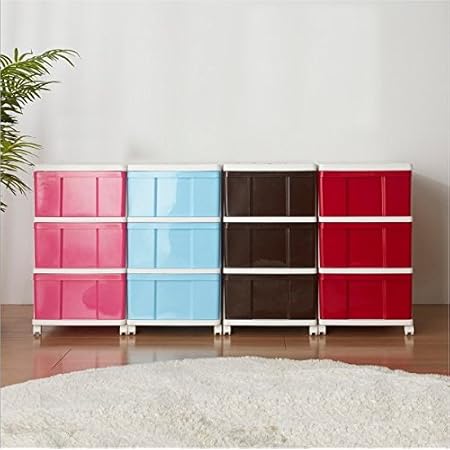 Amazon 押入れ 衣装ケース 収納ケース 引き出し 鏡面調 3段 1p ブラウン 収納ケース ボックス オンライン通販