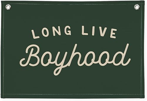 Miniatura 9 de Long Live Boyhood - Decoración de habitación de niños, color verde salvia, cuarto de niños, sala de juegos, bandera de lienzo de lino para colgar en