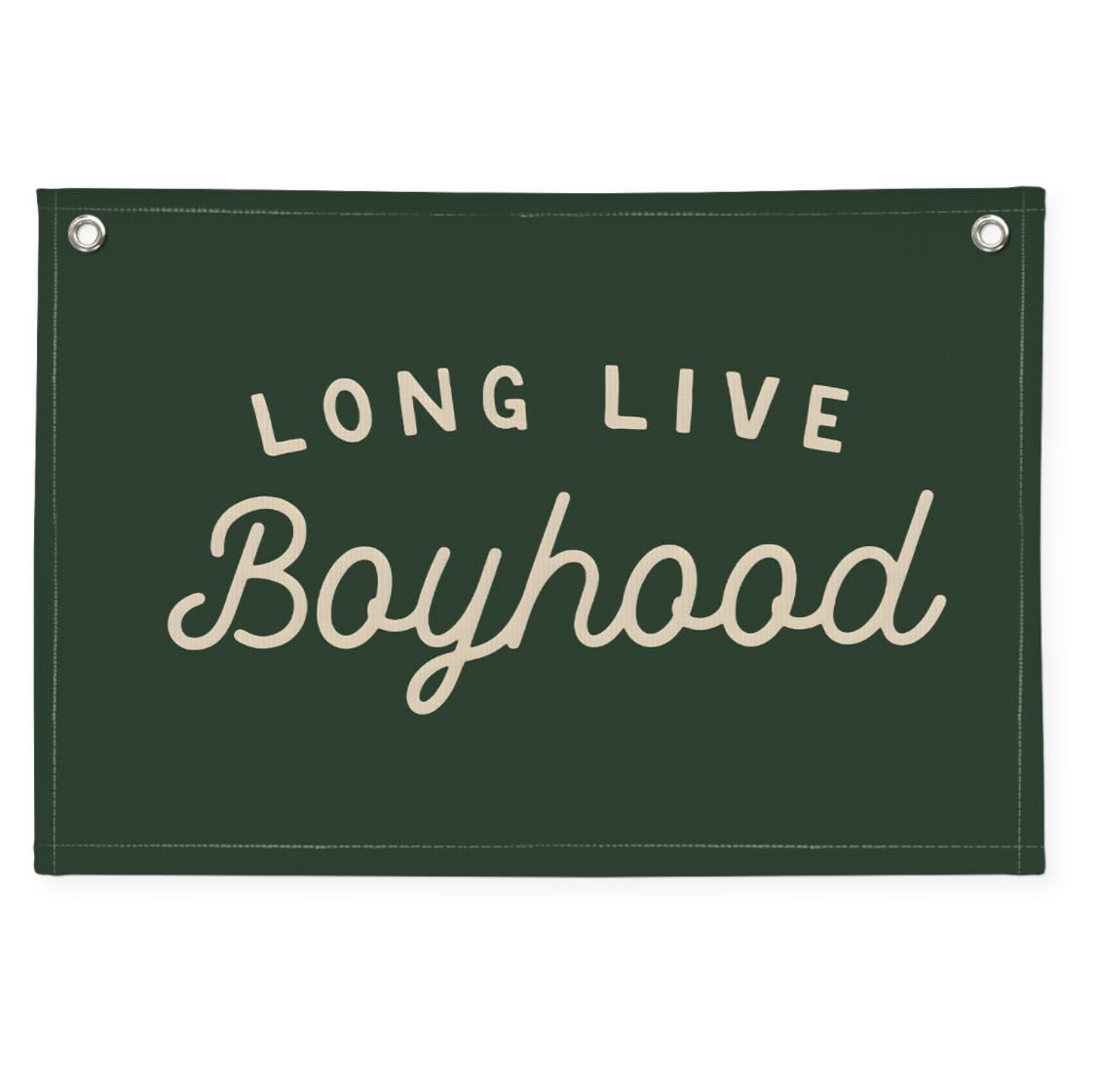 Olive Green Long Live Boyhood Banner Boy Room Decor,Nursery Playroom Wall Decor for Bedroom Living Room Dorm Toddler Decorations Teen Boy Room Decor Kid Banner Wall Hanging Flag Linen 30x20