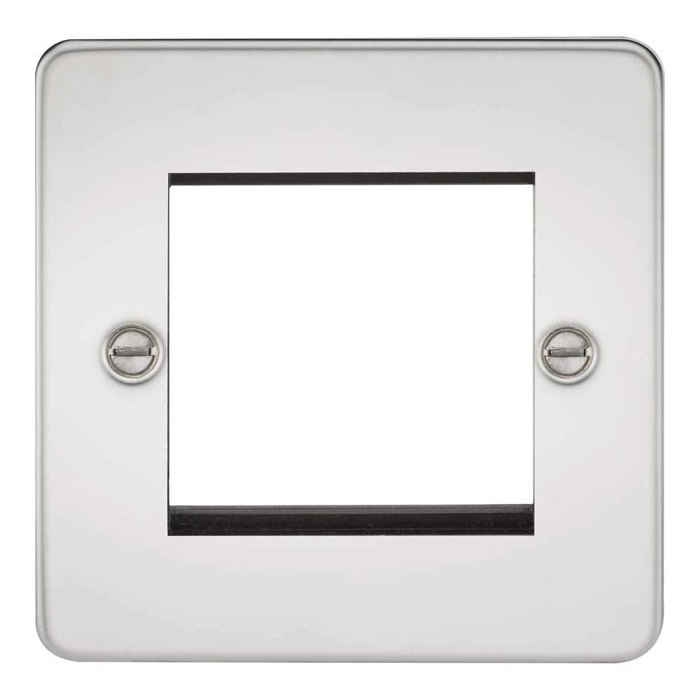 Knightsbridge FP2GPC Flat Plate Modular Faceplate, Polished Chrome, 2G