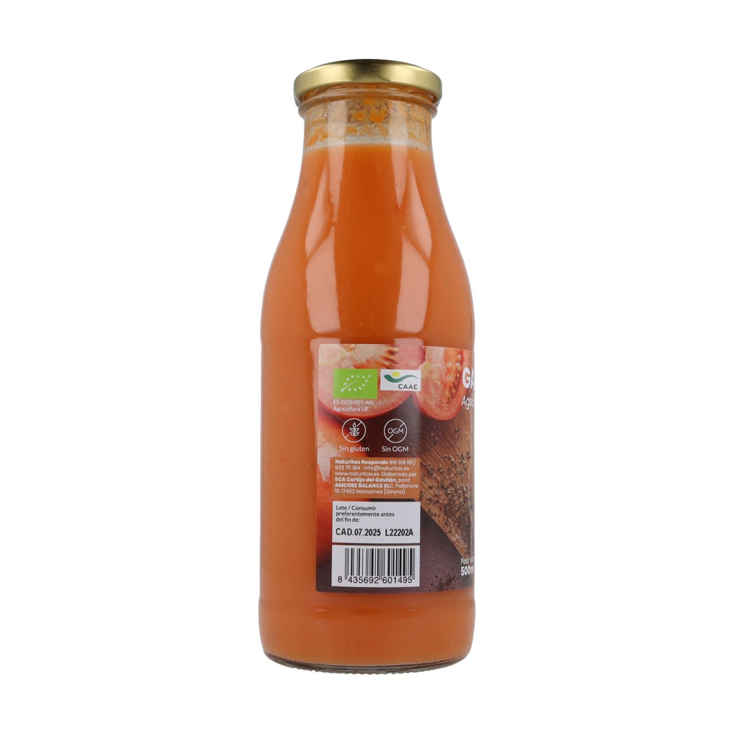 Gazpacho Bio | 500 ml | Naturitas Essentials | Refrescante listo para servir | Sin conservantes | Cremas Sopas y Caldos