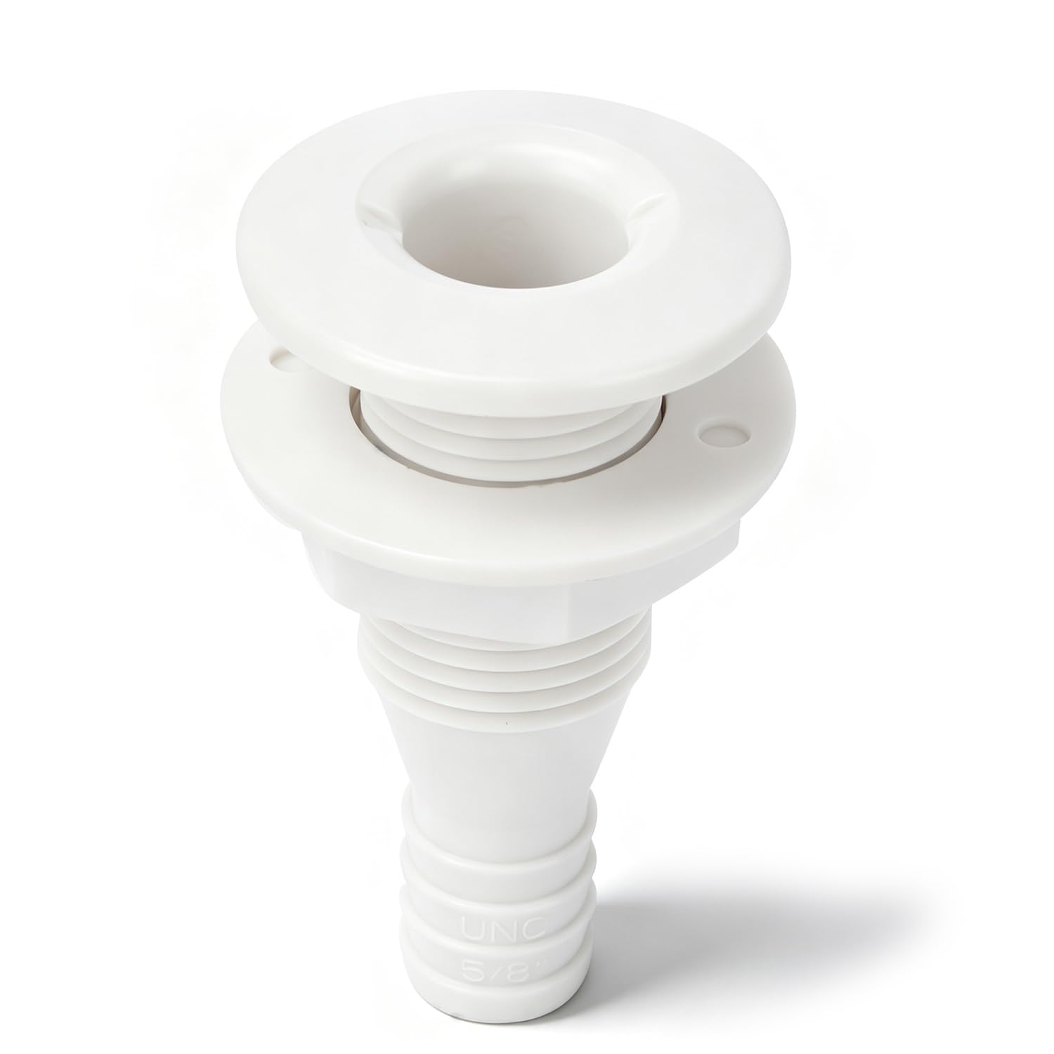 Tissting Marine Straight Thru Hull Fitting ABS Plastic Water Drain Outlet Plumbing Valve Hose Thru Drain Connector for Boat, Yachts(5/8in 73mm)