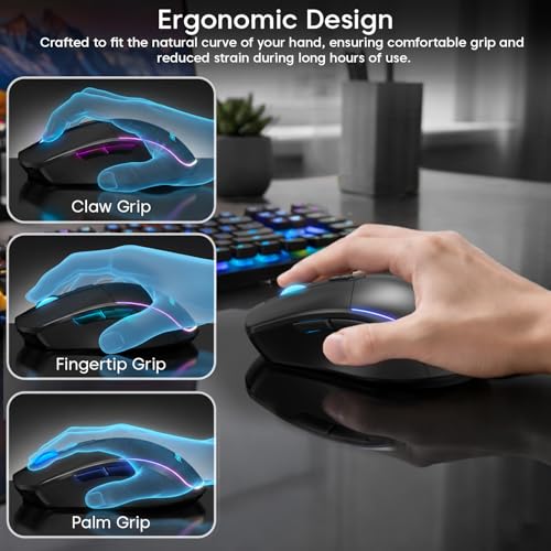 Image of Sounce Ai LogicOne Wireless Mouse with One-Click AI Button, Forward & Back Navigation Keys, 4000 DPI Sensor, 2.4GHz USB Nano Receiver, BT 5.3, Ergonomic Silent Click for Laptop, PC, MacBook (Black)