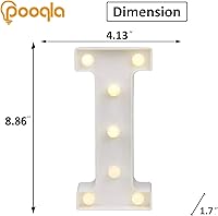 Vista 143 de Pooqla Letrero de Luces LED de Marquesina con Letras, Letra del Alfabeto Iluminada para Decoración del Hogar, Fiesta, Boda R