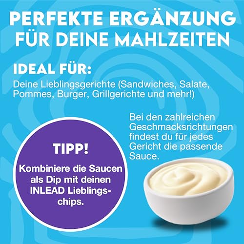 INLEAD - Premium Sauce - Light Soße | 85% weniger Kalorien & 90% weniger Fett | Perfekt Zur Diät | Kalorienarme Ernährung | Vegan | Glutenfrei | Laktosefrei - 350ml (Mayonnaise Style) 5