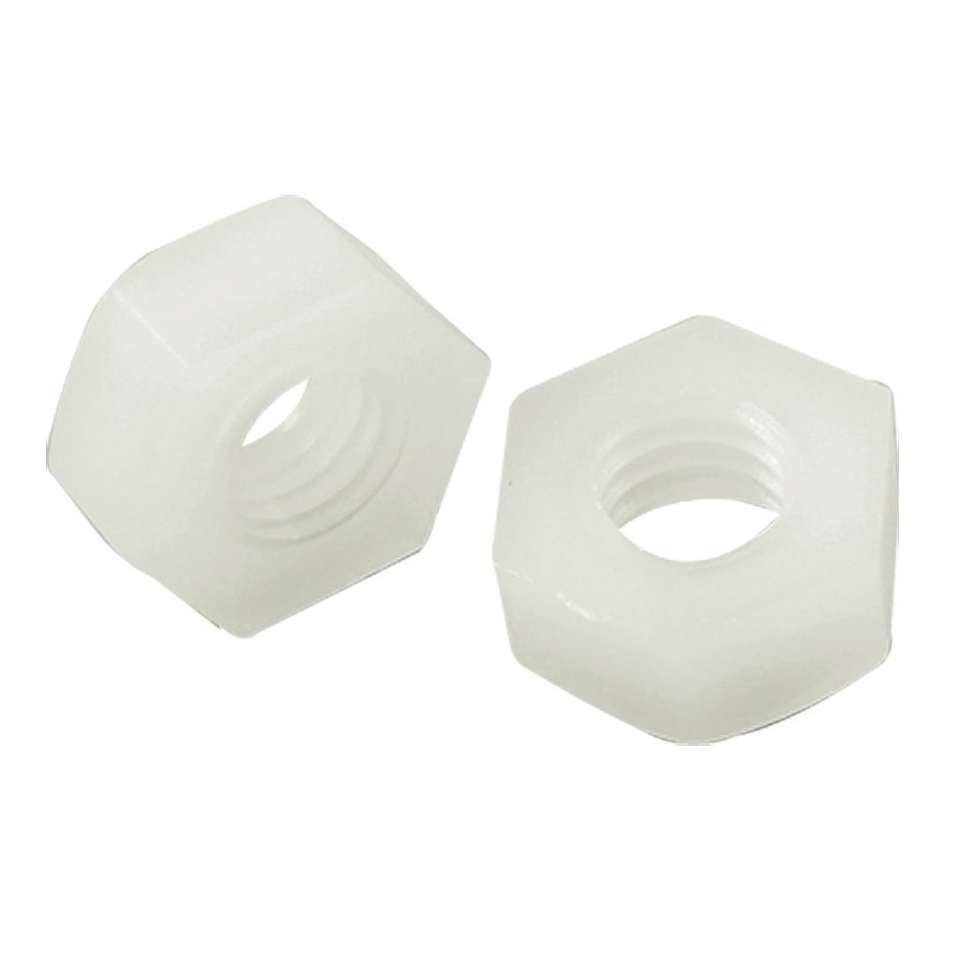 Uxcell White Sourcing Map 10 Pcs Plastic 5Mm Inner Dia Hexagonal Fasteners Screw Nuts