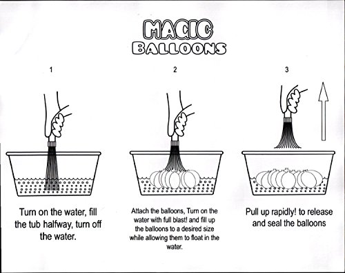 Image of Holi Water Magic Balloon | Set of 3 Bunch | Auto-fill 111 Balloons | Multicolour | Imported Selection (AUTOFILL BALLOONS - 111 BALLOONS) | PoPo Toys (Pack of 2)