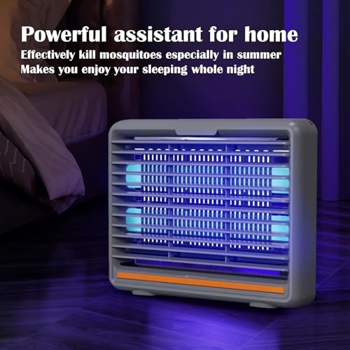 Image of Electric Mosquito Killer Lamp for Home | UV Mosquito Trap & Fly Killer Machine | Silent Indoor Insect Killer | Chemical-Free Bug Zapper for Bedroom, Kitchen, Restaurant & Office - Grey
