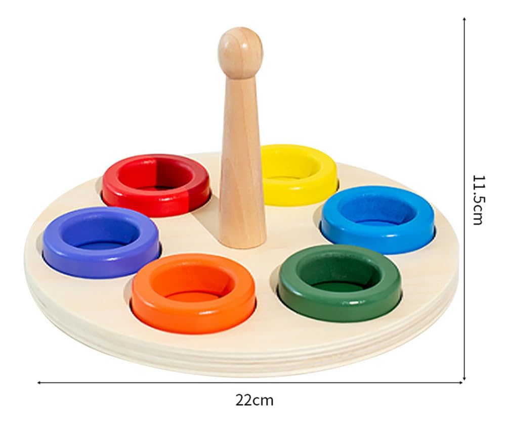 Juguete de apilamiento de Anillos arcoíris, Juego de clasificación de Anillos