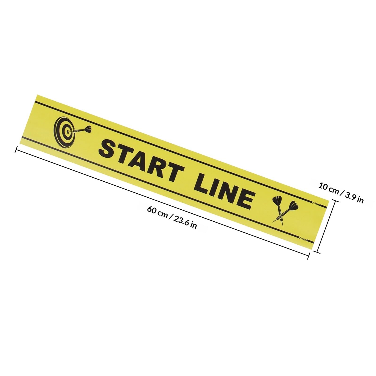 Marqueur de Ligne de Lancer de Fléchettes en PVC Jaune, Autocollant de Sol Utile pour Guider la Visée, Accessoire Jeu de Fléchettes pour Parties et Loisirs