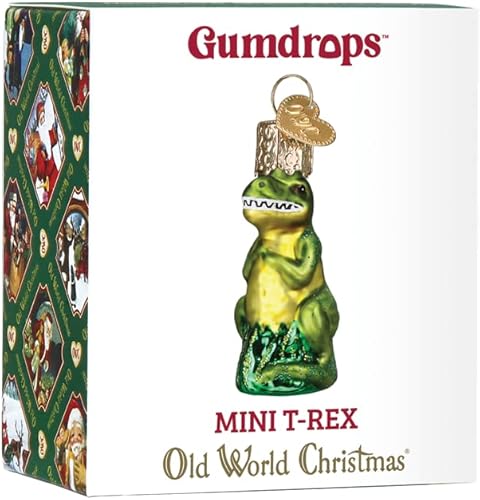 Miniatura 6 de Old World Christmas Gumdrops Mini T-rex - Adorno de cristal soplado para árbol de Navidad
