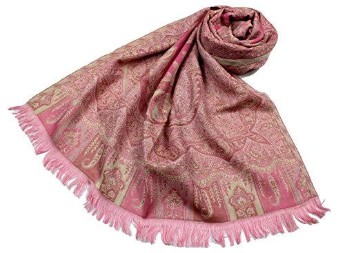 Étole laine réversible motif cachemire SHANKARA N4 grand foulard chaud pour femme