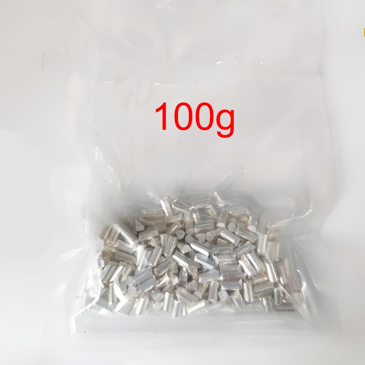 100 gramów srebrnych cząstek metalu - czystość 99,999%, 3 mm x 6 mm do powlekania próżniowego, badań laboratoryjnych, wyrobu biżuterii, elektroniki i nie tylko